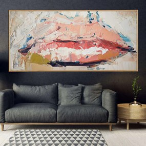 Πίνακας σε Plexiglass με Θέμα &#8220;Lips&#8221; σε ξύλινη Κορνίζα - 90cmx60cm