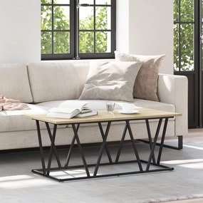vidaXL Τραπεζάκι Καφέ Σονομά Οξιάς 100x50x40 εκ. Φτιαγμένο από Επεξεργασμένο Ξύλο και Μέταλλο