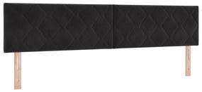 vidaXL Μαξιλάρι Κρεβατιού  με Στρώμα Μαύρο 200x200 εκ Βελούδο