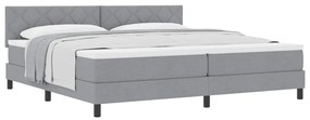vidaXL Κρεβάτι box spring με στρώμα Ανοιχτό γκρι 200 x 200 cm ύφασμα