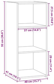 Ντουλάπι Γκρι Σκυροδέματος 40x41x93 εκ. Επεξεργασμένο Ξύλο - Γκρι