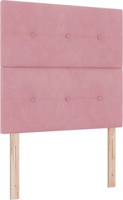 vidaXL Κεφαλάρι με κεφαλάρι Ροζ 100 cm Τεχνητό Δέρμα