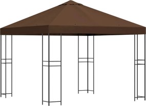 vidaXL Κιόσκι 3 x 3 m Καφέ Πολυεστέρας και Χάλυβας 190 gsm