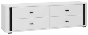 Έπιπλο τηλεόρασης YORK 4F Λευκό - Μαύρο ματ 177x40x52εκ. 177x40x52 εκ.