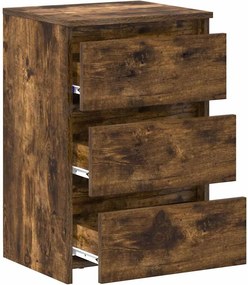 vidaXL Κομοδίνα 2 τεμ. Καπνιστή Δρυς 40x35x62,5 εκ. Επεξεργασμένο Ξύλο