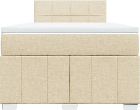 vidaXL Κρεβάτι Boxspring με Στρώμα Κρεμ 120x200 εκ. Υφασμάτινο