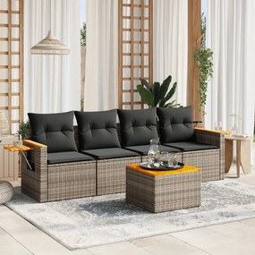 vidaXL Patio Sofa Set 4-θέσια Grey