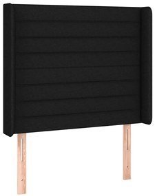 vidaXL Κρεβάτι Boxspring με Στρώμα &amp; LED Μαύρο 90x190 εκ. Υφασμάτινο