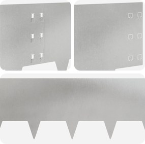 vidaXL Περίγραμμα γκαζόν 10 τμχ. 100 x 30 cm Ανοξείδωτο Ατσάλι Ασημί