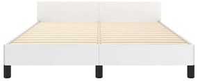 vidaXL Πλαίσιο Κρεβατιού με Κεφαλάρι Λευκό 140x200 εκ. Συνθετικό Δέρμα