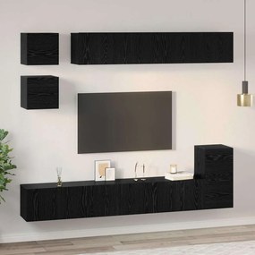 vidaXL Σετ επίπλου τηλεόρασης 8 pcs Μαύρη Οξυά Επεξεργασμένο ξύλο