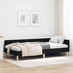 vidaXL Κρεβάτι Γωνίας Μαύρο 90 x 200 cm ύφασμα