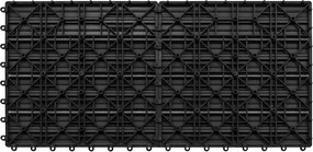 vidaXL Πλακάκι Δαπέδου 6 pcs Μαύρο 60 x 30 cm WPC