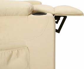 vidaXL Πολυθρόνα Ανακλινόμενη Κρεμ Υφασμάτινη