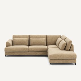 Γωνιακός καναπές-κρεβάτι δεξιός, από βαμβακερό ύφασμα, Marsile