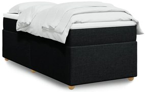 vidaXL Κρεβάτι Boxspring με Στρώμα Μαύρο 80 x 200 εκ. Υφασμάτινο