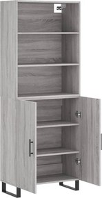 vidaXL Ντουλάπι Γκρι Sonoma 69,5 x 34 x 180 εκ. Επεξεργασμένο Ξύλο