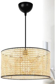 Κρεμαστό Φωτιστικό Οροφής HK-VIENNA 1L Φ38 BAMBOO-RATTAN 14-0209 Heronia-14-0209-Καφέ 14-0209