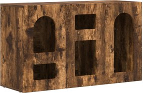 vidaXL Πλαϊνό γραφείο Καπνιστό Δρύς 100 x 35 x 59 εκ