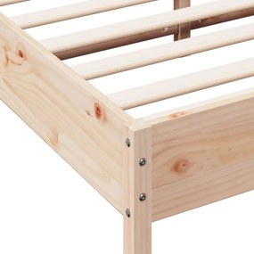 vidaXL Σκελετός Κρεβατιού Χωρίς Στρώμα 135x190 εκ Μασίφ Ξύλο Πεύκου