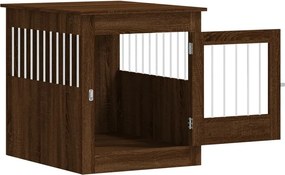 vidaXL Κλουβί Σκύλου Καφέ Δρυς 64,5 x 80 x 71 εκ. από Επεξεργ. Ξύλο