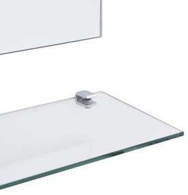 vidaXL Καθρέφτης Τοίχου με Ράφι 80 x 60 εκ. από Ψημένο Γυαλί