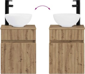 vidaXL Επιτοίχιος νιπτήρας βανίλιας Artisan Δρυς 39 x 41 x 64,5 εκ.