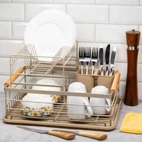 Μεταχειρισμένος: Στεγνωτήριο πιάτων Kinghoff KH 1799, 2 επιπέδων, Σχάρα πιάτων, Μπεζ