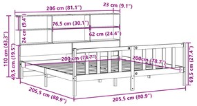 ΚΡΕΒΑΤΙ ΒΙΒΛΙΟΘΗΚΗ ΧΩΡΙΣ ΣΤΡΩΜΑ 200X200 ΕΚ ΜΑΣΙΦ ΞΥΛΟ ΠΕΥΚΟΥ 3321726