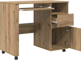 vidaXL Γραφείο με Ρόδες Artisan Oak Επεξεργασμένο ξύλο