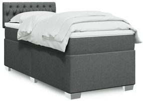 Κρεβάτι Boxspring με Στρώμα Σκούρο Γκρι 80x200 εκ. Υφασμάτινο - Γκρι