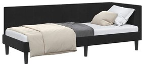 vidaXL Κρεβάτι Γωνίας με κεφαλάρι Μαύρο 80 x 200 cm Βελούδο