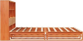 vidaXL Κρεβάτι Βιβλιοθήκη Χωρίς Στρώμα Καφέ 160x200 εκ Μασίφ Πεύκο