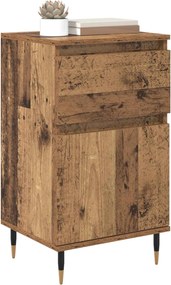 vidaXL Πλαϊνό γραφείο με συρτάρι Παλιό Ξύλο 40 x 35 x 70 εκ.