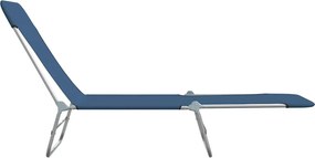 vidaXL Ξαπλώστρες Πτυσσόμενες 2 τεμ. Μπλε από Ατσάλι / Ύφασμα