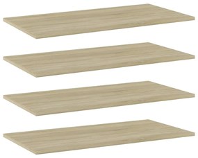 vidaXL Ράφια Βιβλιοθήκης 4 τεμ. Sonoma Δρυς 80x40x1,5 εκ. Μοριοσανίδα