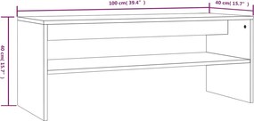 vidaXL Τραπεζάκι Σαλονιού Καπνιστή Δρυς 100x40x40 εκ. Επεξεργ. Ξύλο