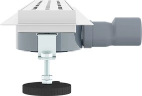 vidaXL Αποχέτευση Ντους με Γυάλινη Κάλυψη και 360° Σιφώνι Ασημί 70 cm