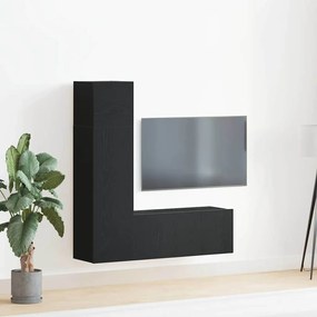 vidaXL Σετ επίπλου τηλεόρασης 3 pcs Μαύρη δρυς 130.5 x 30 x 140 εκ