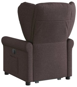 vidaXL Πολυθρόνα Ανακλινόμενη με Ανύψωση Σκούρο Καφέ Υφασμάτινη