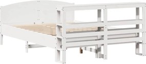 vidaXL Σκελετός Κρεβ. Χωρίς Στρώμα Λευκό 150x200 εκ Μασίφ Πεύκο