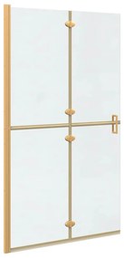 vidaXL Τοίχος ντους Walk-in Χρυσό και διαφανές 110 x 190 cm