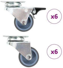 vidaXL Ρόδες Περιστρεφόμενες Διπλές 12 τεμ. 50 χιλ.
