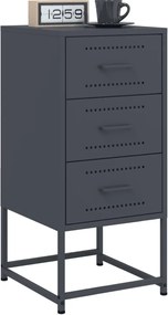 vidaXL Κομοδίνο Ανθρακί 36x39x78 εκ. από Χάλυβα
