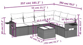 Σαλόνι Κήπου Σετ 7 τεμ. Μπεζ Συνθετικό Ρατάν με Μαξιλάρια - Μπεζ