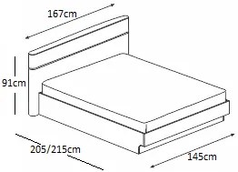 Κρεβάτι ξύλινο με δερμάτινη/ύφασμα CAPRICE 140x200 DIOMMI 45-223