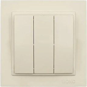 Διακόπτης τριπλός Mono Electric κρεμ σειρά Despina
