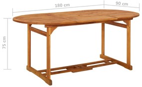 Τραπεζαρία Κήπου 180 x 90 x 75 εκ. από Μασίφ Ξύλο Ακακίας 315948