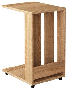 Τραπεζάκι βοηθητικό Edi Megapap χρώμα sapphire oak 37x45x60εκ.