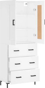vidaXL Ντουλάπι Λευκό 69,5x34x180 εκ. από Επεξεργασμένο Ξύλο